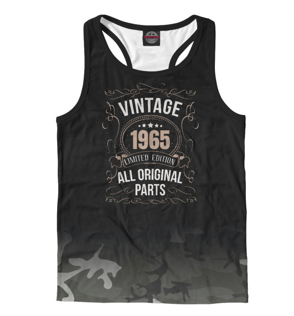 Мужская майка-борцовка с изображением Vintage 1965 цвета Белый