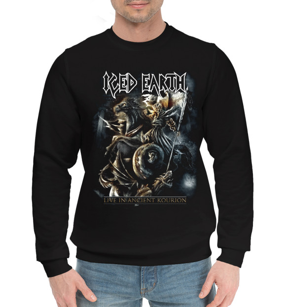 Мужской хлопковый свитшот с изображением Icedearth цвета Черный