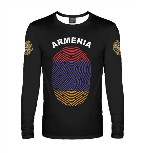 Мужской лонгслив с изображением Armenia цвета Белый