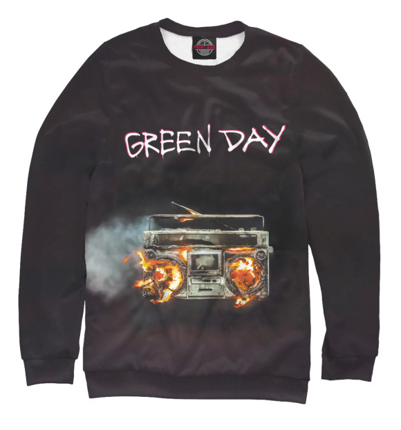 Женский свитшот с изображением Green Day альбом цвета Белый