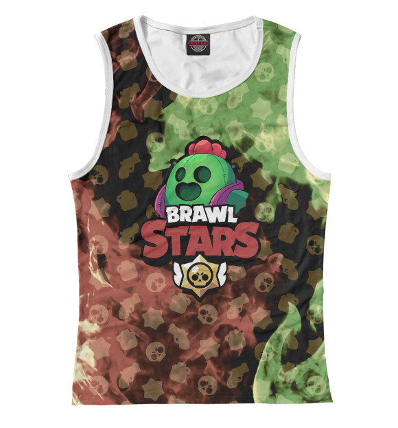 Майка для девочки с изображением Brawl Stars: Spike цвета Белый