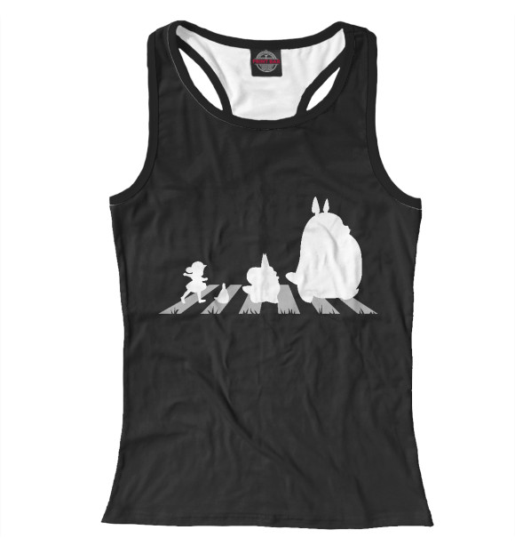 Женская майка-борцовка с изображением Beatles Totoro цвета Белый