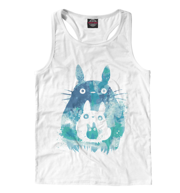 Мужская майка-борцовка с изображением Sky Totoro цвета Белый