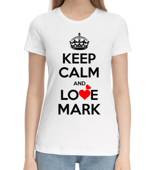 Хлопковая футболка для девочек Будь спокоен и люби Марка