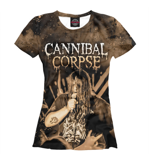 Футболка для девочек с изображением Cannibal Corpse цвета Белый