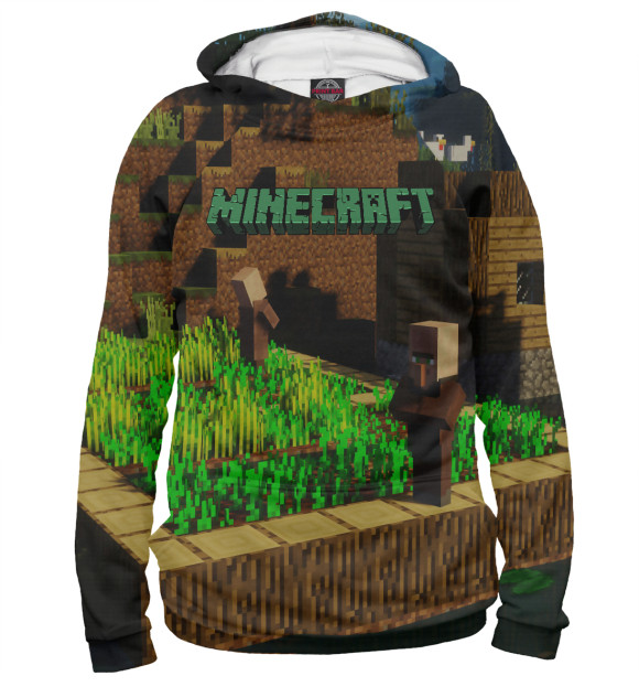 Женское худи с изображением Minecraft цвета Белый