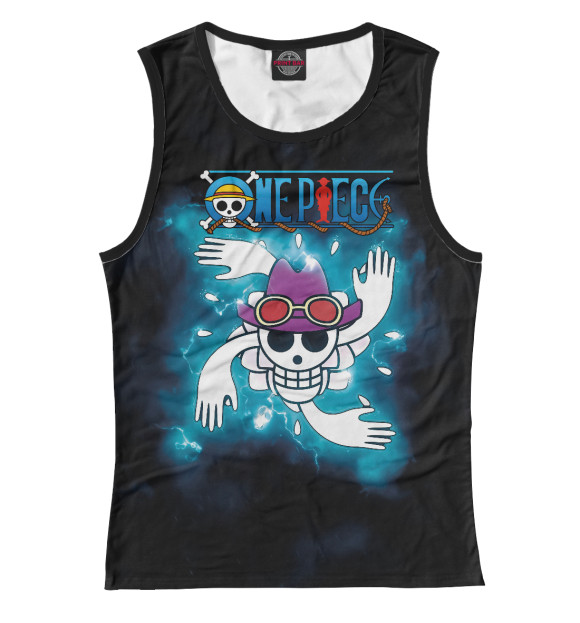 Майка для девочки с изображением One Piece Большой куш цвета Белый
