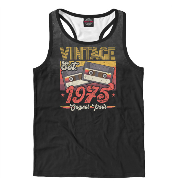 Мужская майка-борцовка с изображением Vintage 1975 Original Parts цвета Белый
