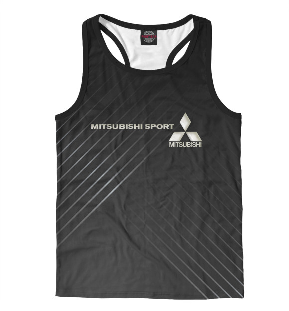 Мужская майка-борцовка с изображением Mitsubishi цвета Белый