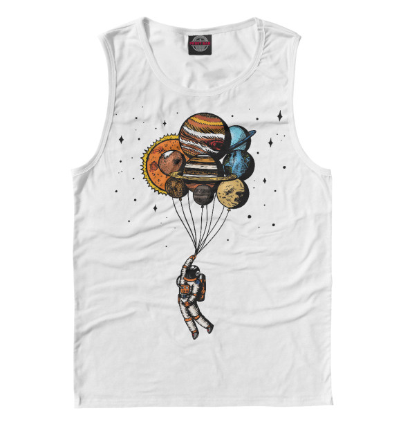 Майка для мальчика с изображением Космонавт цвета Белый