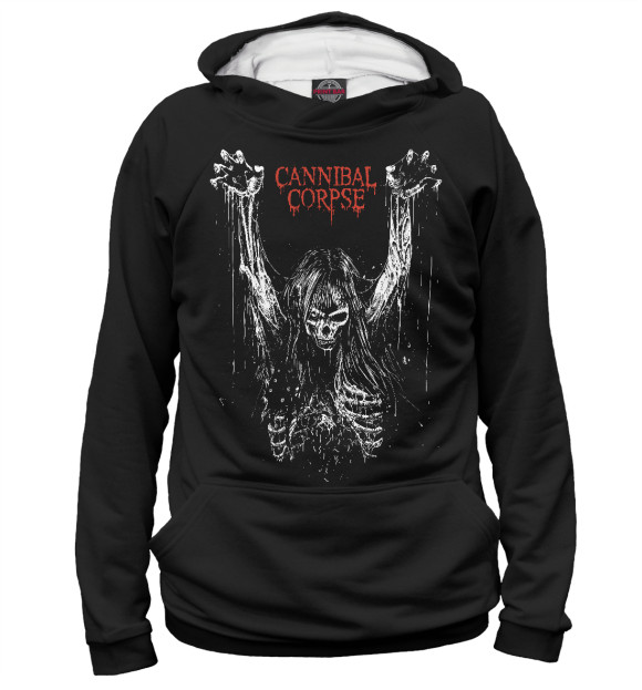 Женское худи с изображением Cannibal Corpse цвета Белый
