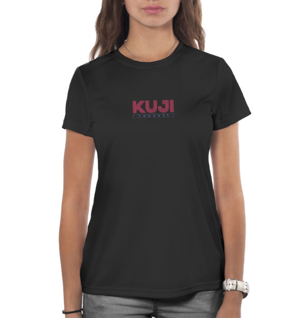 Женская футболка с изображением KuJi Podcast цвета Белый