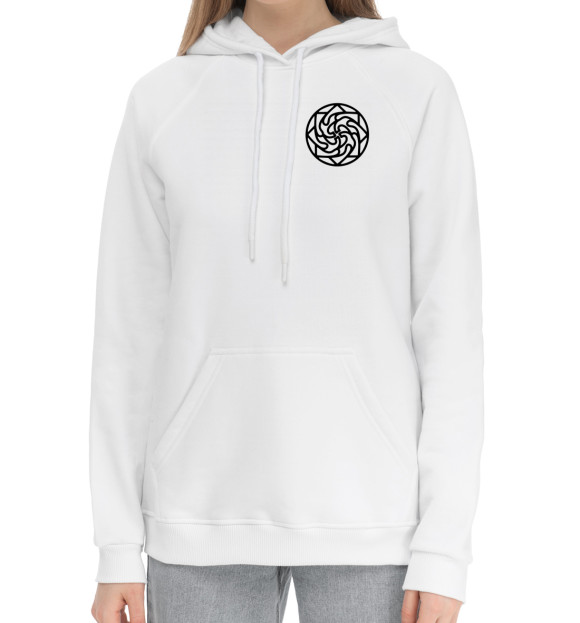 Женский хлопковый худи с изображением Оберег на здоровье цвета Белый