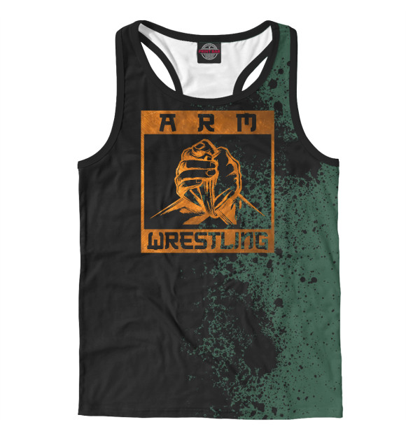 Мужская майка-борцовка с притом Armwrestling Hands цвета Белый Мужская майка-борцовка с изображением Armwrestling Hands цвета Белый