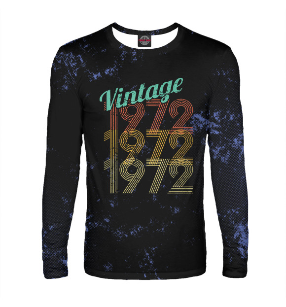 Мужской лонгслив с изображением Vintage 1972 цвета Белый
