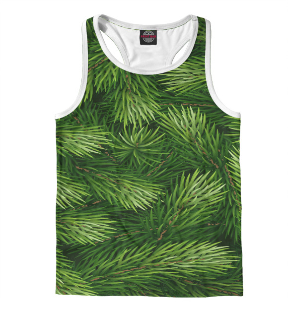 Мужская майка-борцовка с изображением Ёлочки цвета Белый