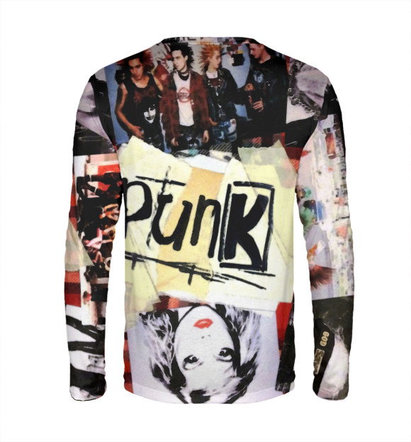 Мужской лонгслив с изображением PUNK | ПАНК цвета Белый