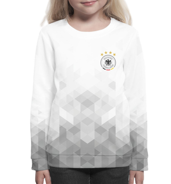 Свитшот для девочек с изображением Сборная Германии цвета Белый