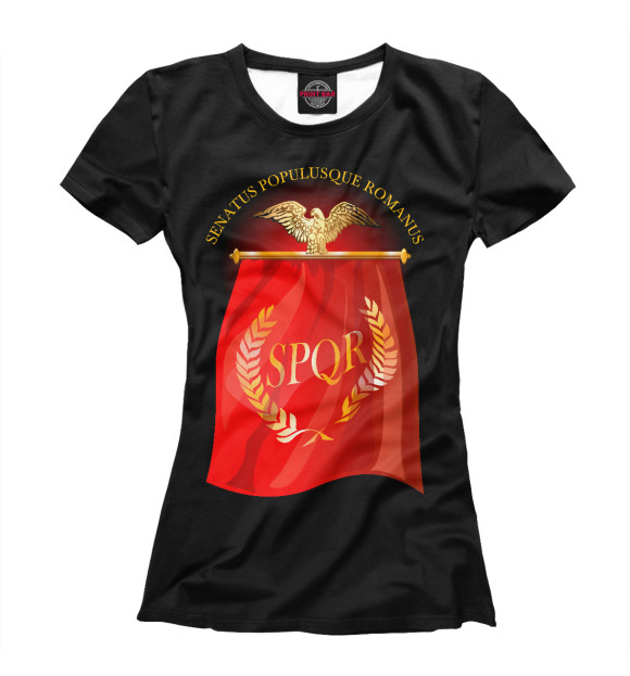 Женская футболка с изображением Символ Древнего Рима цвета Белый
