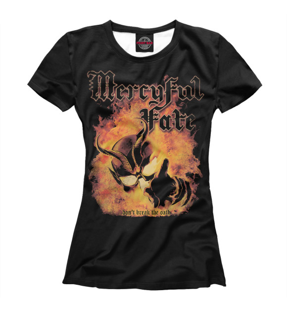 Женская футболка с изображением Mercyful Fate don't break the oath цвета Белый