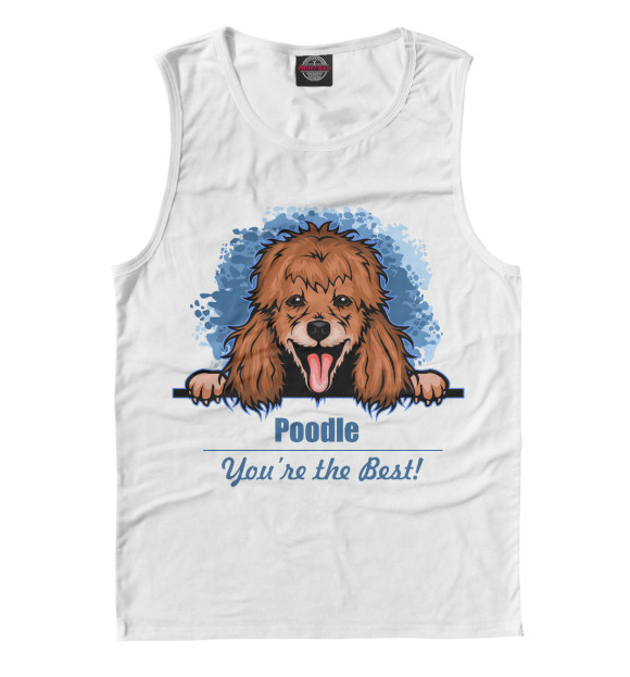 Мужская майка с изображением Пудель (Poodle) цвета Белый