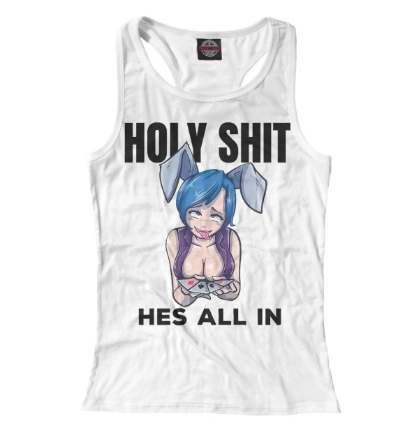 Женская майка-борцовка с изображением Senpai цвета Белый