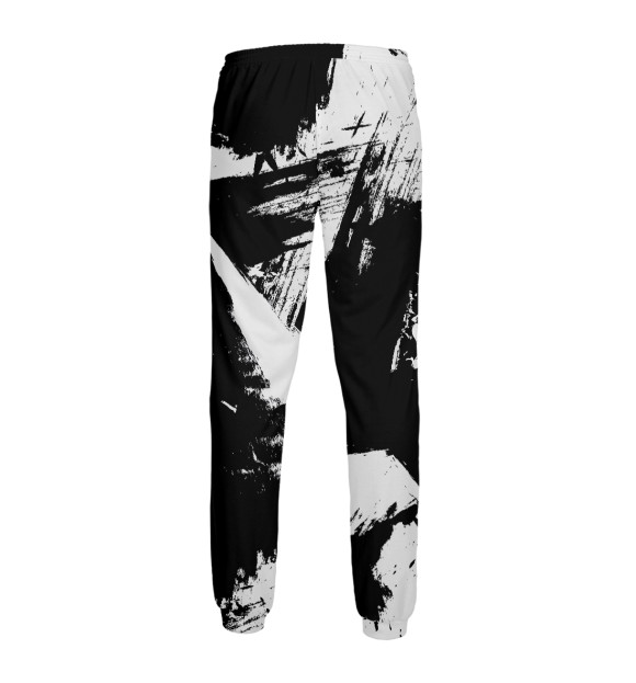 Мужские спортивные штаны с изображением Чёрно-белый камуфляж цвета Белый