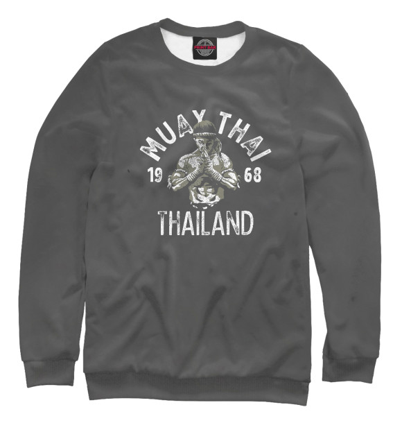 Свитшот для мальчиков с изображением Muay Thai Thailand Vintage цвета Белый