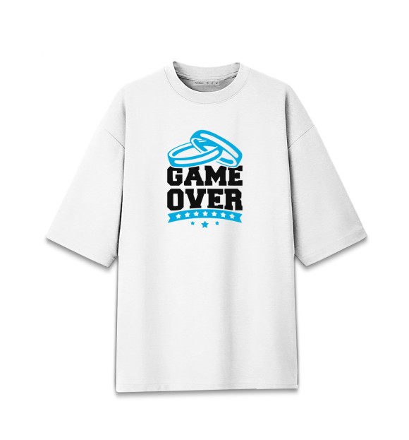 Женская футболка оверсайз с изображением GAME OVER цвета Белый