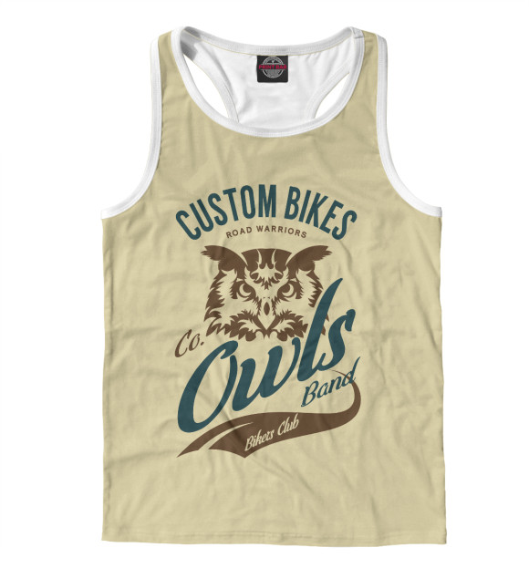 Мужская майка-борцовка с изображением Bikers club цвета Белый