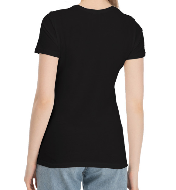Женская хлопковая футболка с изображением Игра в кальмара цвета Черный