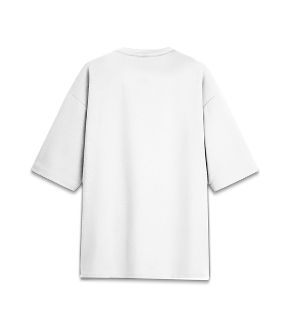 Женская футболка оверсайз с изображением Лев цвета Белый