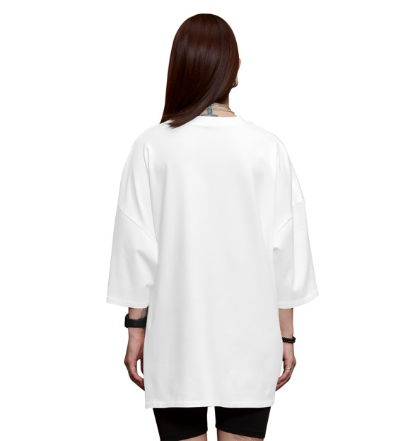Женская футболка оверсайз с изображением Стихия цвета Белый