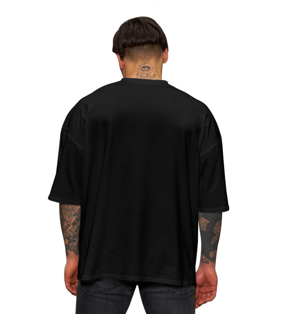 Мужская футболка оверсайз с изображением Foxy - Контур цвета Черный
