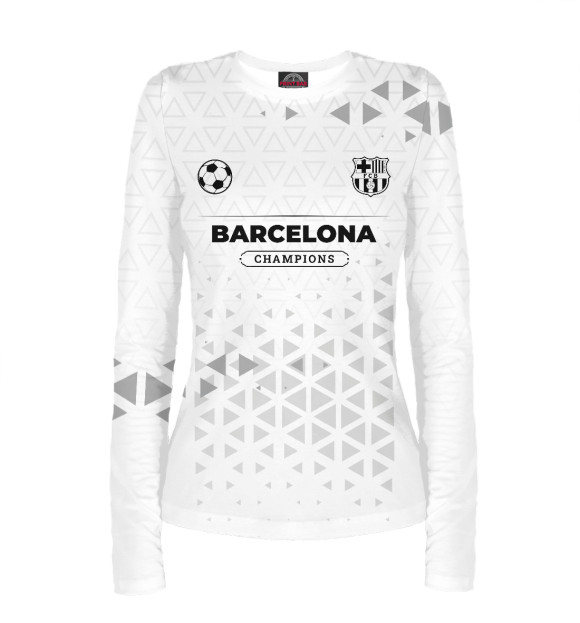 Женский лонгслив с изображением Barcelona Champions Униформа цвета Белый