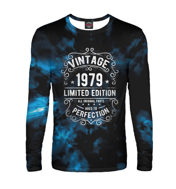 Мужской лонгслив с изображением Vintage 1979 цвета Белый