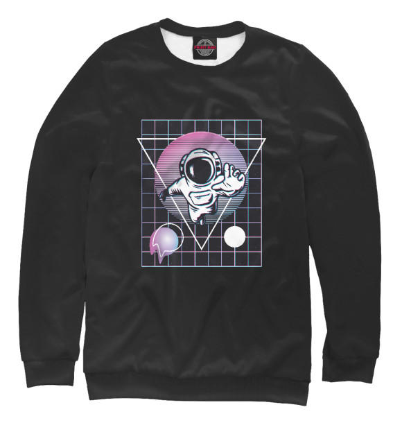 Мужской свитшот с изображением Vaporwave astronaut цвета Белый