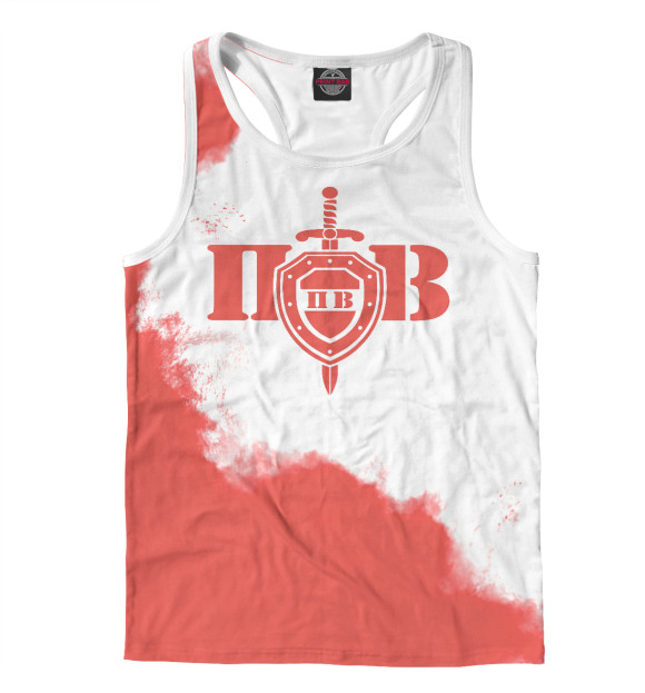 Мужская майка-борцовка с изображением Пограничные Войска цвета Белый