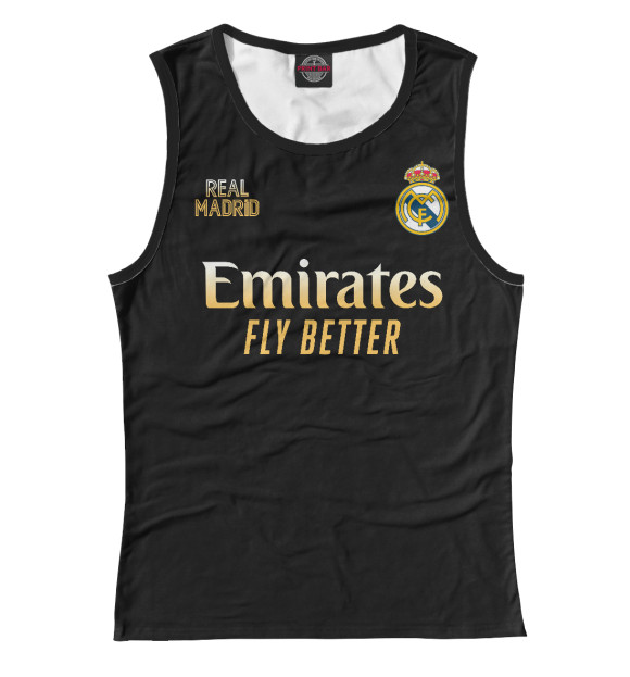 Женская майка с изображением Real Madrid Gold цвета Белый