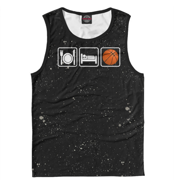 Майка для мальчика с изображением Eat, Sleep, Basketball цвета Белый