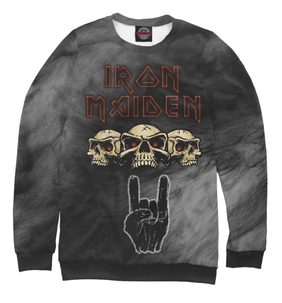 Свитшот для мальчиков с изображением Группа Iron Maiden цвета Белый