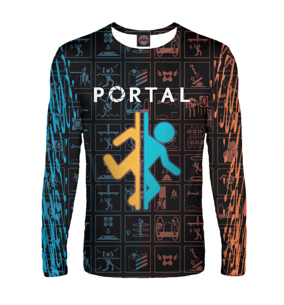 Мужской лонгслив с изображением Portal цвета Белый