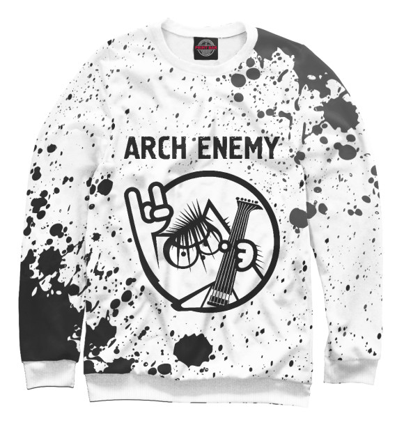 Женский свитшот с изображением Arch Enemy | Кот цвета Белый