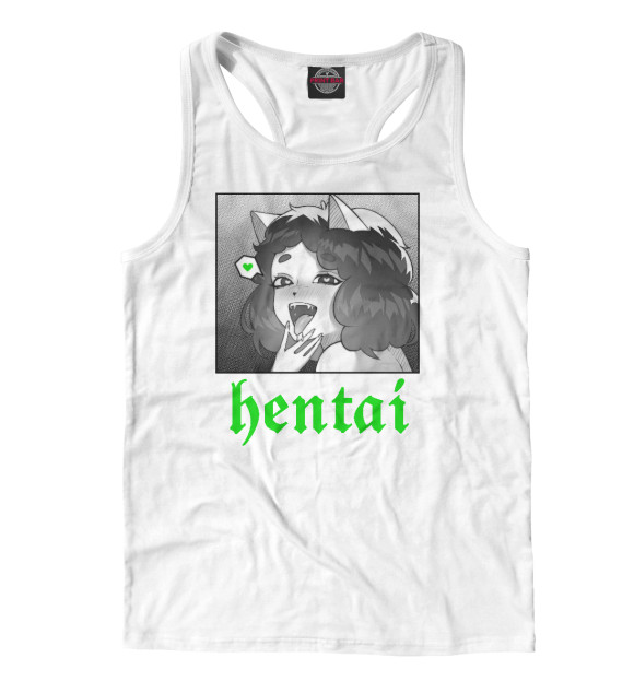 Мужская майка-борцовка с изображением КрипиГао цвета Белый