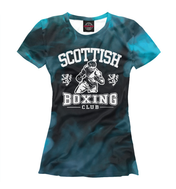 Женская футболка с изображением Scottish Boxing цвета Белый