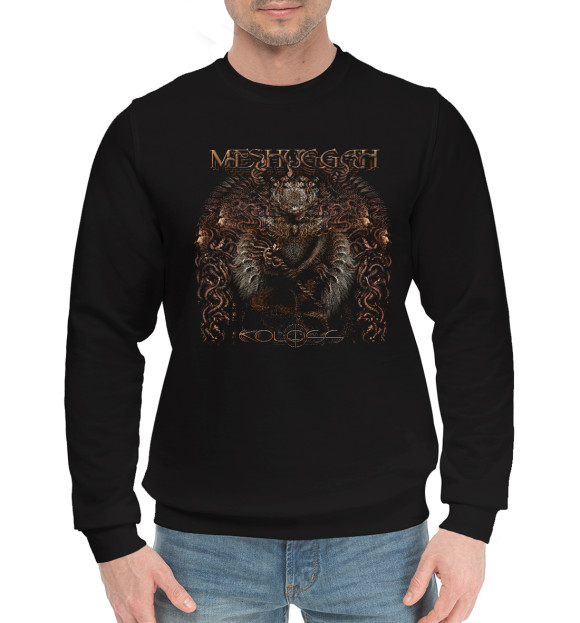 Мужской хлопковый свитшот с изображением Meshuggah цвета Черный
