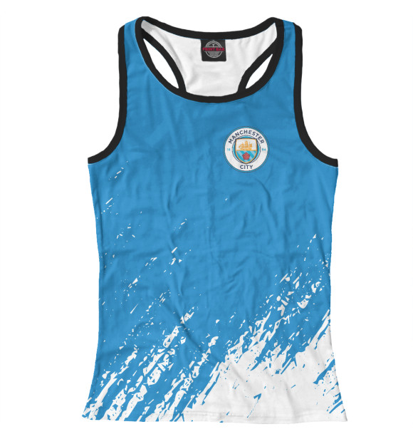 Женская майка-борцовка с изображением Manchester City цвета Белый