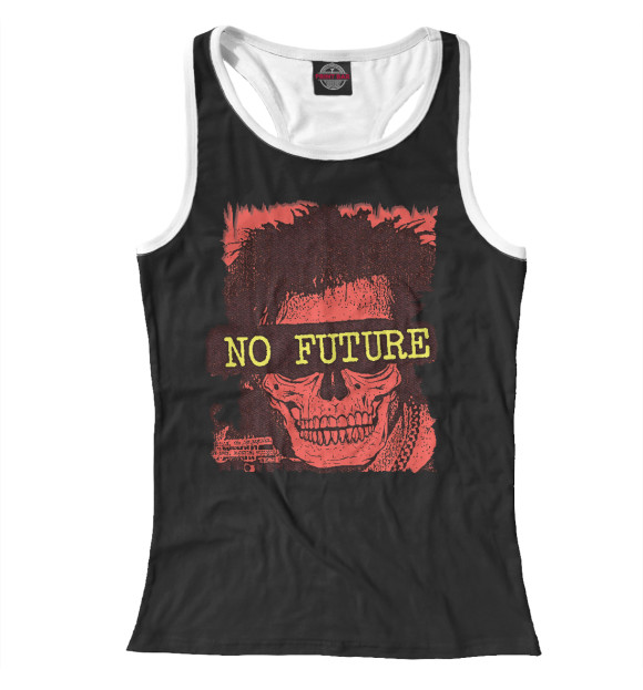 Женская майка-борцовка с изображением No Future цвета Белый