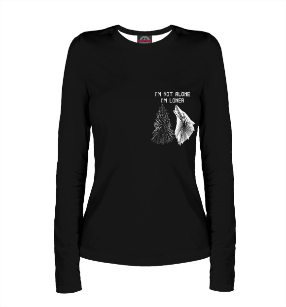 Женский лонгслив с изображением Одиночка цвета Белый