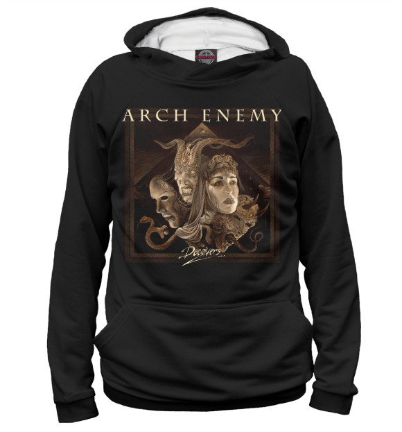 Женское худи с изображением Arch Enemy - Deceivers цвета Белый